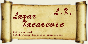 Lazar Kačarević vizit kartica